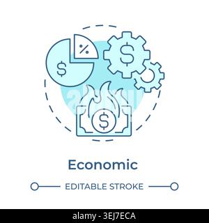 Economic soft blue concept icon Stock Vector