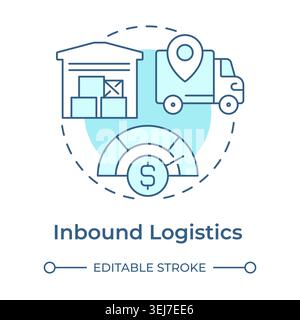 Inbound logistics soft blue concept icon Stock Vector