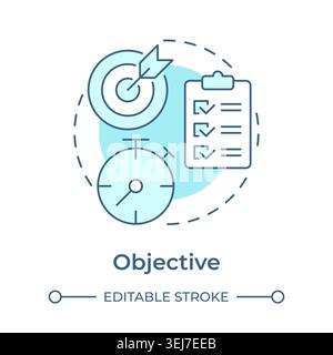 Objective soft blue concept icon Stock Vector