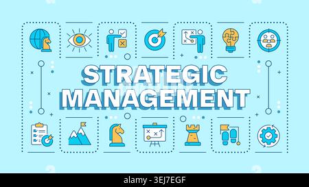 Strategic management soft blue word concept Stock Vector