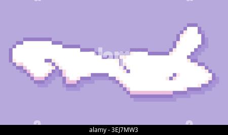 Pixel game art white cloud. Stock Vector