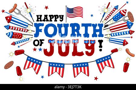 Happy Fourth of July! Vector Composition I Stock Vector