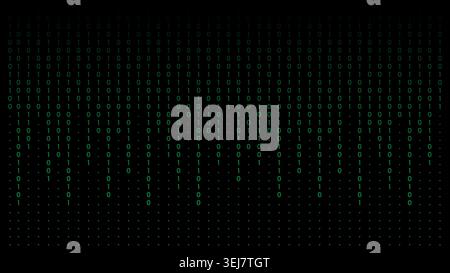 Falling Green Binary Code Rain Minimalist Digital Background Stock Vector