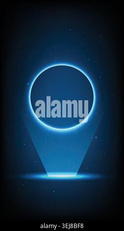 Glowing wireframe globe with digital grid network hologram on dark background for tech concept Stock Vector