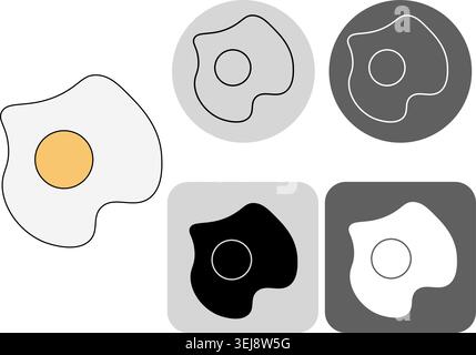 egg fried Egg logotype hand drawn illustration. Vector graphic line art. Decorative element for cafe and restaurant menu, banners, posters, invitation Stock Vector