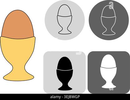 egg cup Egg logotype hand drawn illustration. Vector graphic line art., perfect start to the day for cooking, condiment and culinary ingredient Sample Stock Vector