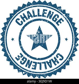 challenge stamp. challenge blue grunge round stamp Stock Vector