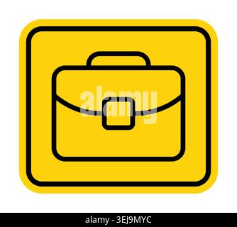 This simple yellow icon features a briefcase symbol, perfect for representing business, work, and professional themes in various design projects. Stock Vector