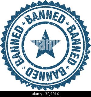 banned stamp. banned blue grunge round stamp Stock Vector