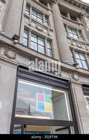 Microsoft store facade on Regent Street. London, UK, 3 March 2024 Stock Photo