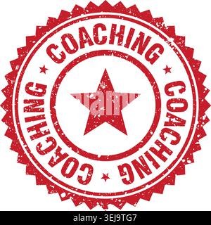 coaching stamp. coaching red grunge round stamp Stock Vector