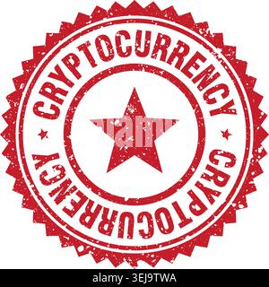 cryptocurrency stamp. cryptocurrency red grunge round stamp Stock Vector