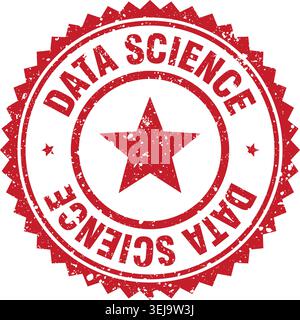 data science stamp. data science red grunge round stamp Stock Vector