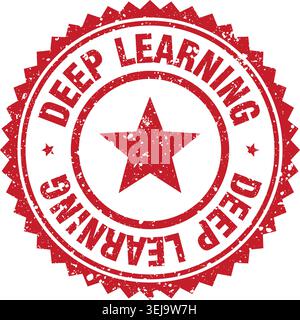 deep learning stamp. deep learning red grunge round stamp Stock Vector