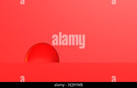 red pink orange color gradient background wallpaper copy space round circle empty blank product advertisement marketing presentation studio template s Stock Photo