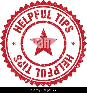 helpful tips stamp. helpful tips red grunge round stamp Stock Vector