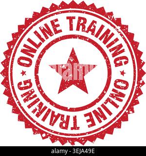 online training stamp. online training red grunge round stamp Stock Vector