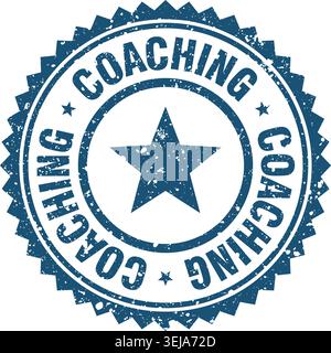 coaching stamp. coaching blue grunge round stamp Stock Vector