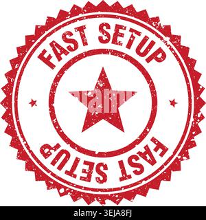 fast setup stamp. fast setup red grunge round stamp Stock Vector