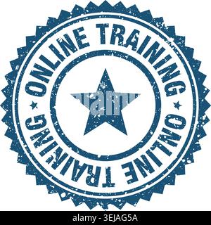 online training stamp. online training blue grunge round stamp Stock Vector