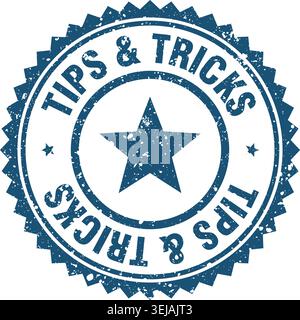 tips & tricks stamp. tips & tricks blue grunge round stamp Stock Vector