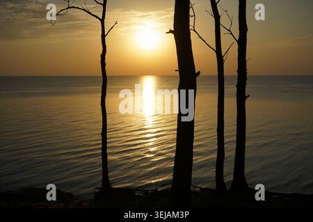 Scenic Sunset in Baltic Sea, Lithuania Stock Photo