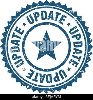 update stamp. update blue grunge round stamp Stock Vector