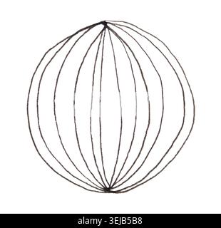 Intricate wireframe sphere design on transparent background with symmetrical patterns Stock Photo