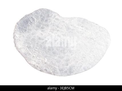 Smooth gray natural rock with textured surface isolated on white background Stock Photo
