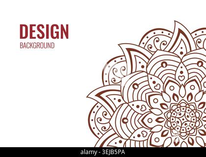 A luxurious and elegant cover. Golden vector mandala on a dark background. Decorative ornate round mandala. Invitation, wedding card, scrapbooking Stock Vector