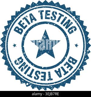 beta testing stamp. beta testing blue grunge round stamp Stock Vector