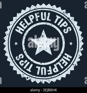 helpful tips stamp. helpful tips white grunge round stamp Stock Vector