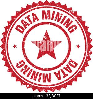 data mining stamp. data mining red grunge round stamp Stock Vector