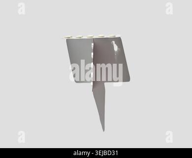 Gray abstract geometric sculpture with vertical symmetry on light background Stock Photo