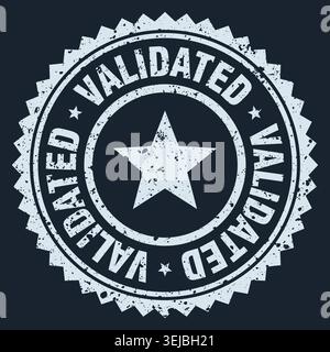 validated stamp. validated white grunge round stamp Stock Vector