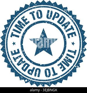 time to update stamp. time to update blue grunge round stamp Stock Vector