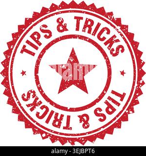 tips & tricks stamp. tips & tricks red grunge round stamp Stock Vector