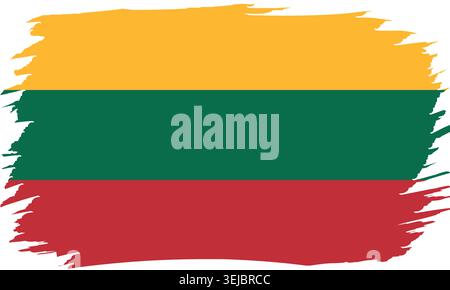 Flag of Lithuania. Lithuanian national symbol in official colors. Template icon. Abstract vector background Stock Vector