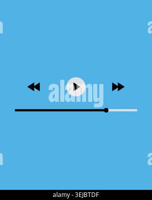 Template video player for web and mobile apps. Modern multimedia playback application. Audio player control panel, media music player Stock Vector