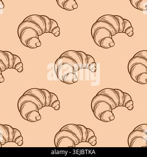 Seamless pattern with croissants Stock Vector