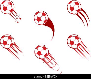 red. Soccer ball icon vector set. Sport ball illustration sign collection. football ball symbol. vector illustration. Stock Vector
