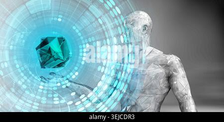 Digital Transformation Background Featuring Cloud Computing Technology Solutions Stock Photo