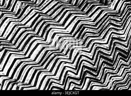 Seamless black and white geometric zigzag pattern. Hand drawn, rough, cross hatched, grunge texture. Perfect for modern design, fashion, backgrounds, Stock Photo