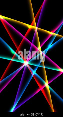 abstract neon laser beams light show on black background a dynamic digital artwork featuring vibrant colorful glowing lines energetic future tech conc Stock Vector