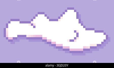 Pixel game art white cloud. Stock Vector