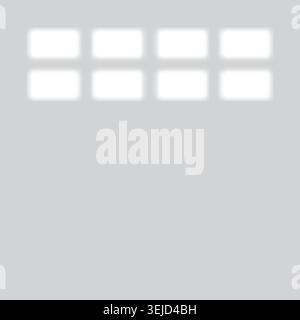 Minimalist background of soft window light and shadow projected onto a clean gray cement wall Stock Vector