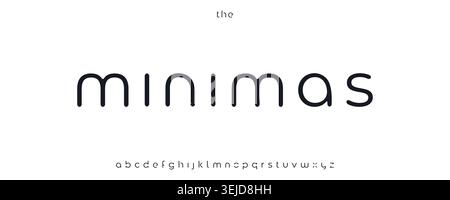 Minimal Font Alphabet with Rounded Lowercase Letters for Modern Branding, Logo, Typography Design. Minimalist Fonts for Clean Identity Projects Stock Vector