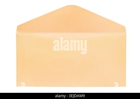 Blank paper empty opened envelope isolated on white background Stock Photo