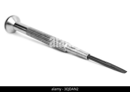Small precision screwdriver lying on white background Stock Photo