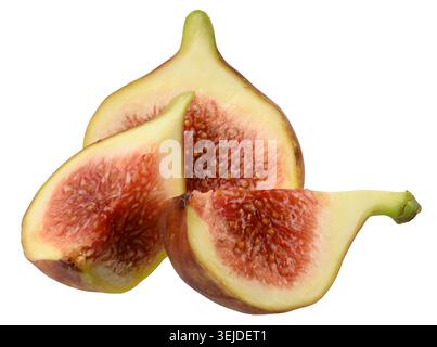 Pieces of ripe figs on isolated background Stock Photo